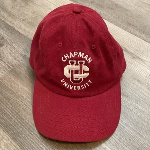 Chapman University CU Maroon Red White Strapback Cap OS Los Angeles Embroidery - Picture 1 of 6